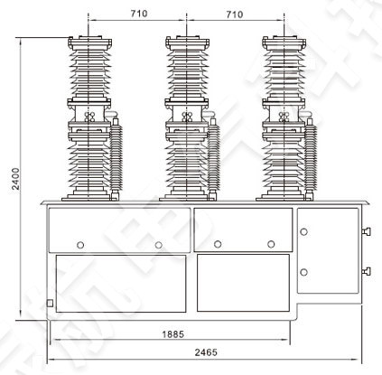 ZW7-40.5户外真空断路器外形及安装尺寸
